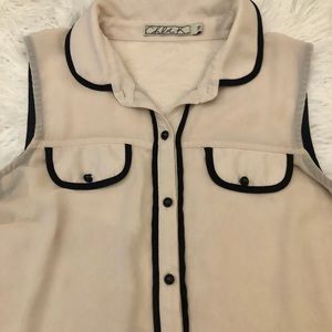 Chloe K- Cream Sleeveless Blouse